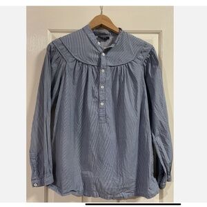 A.P.C. Women's Blue Stripe Pullover Shirt | Size 36